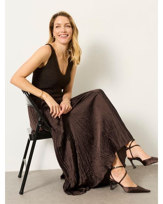 FatFace Brown Fatface Coco Pleated Midi Skirt