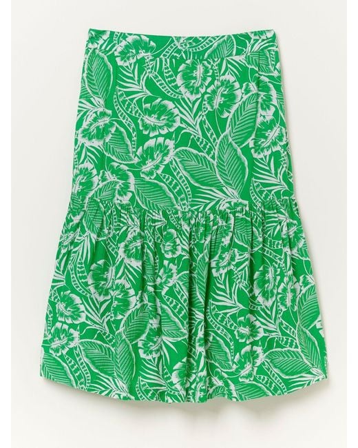 FatFace Green Fatface Remy Tropical Leaf Skirt