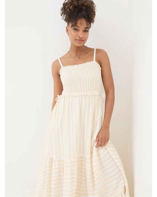 FatFace Natural Fatface Med Moments Stripe Beach Dress