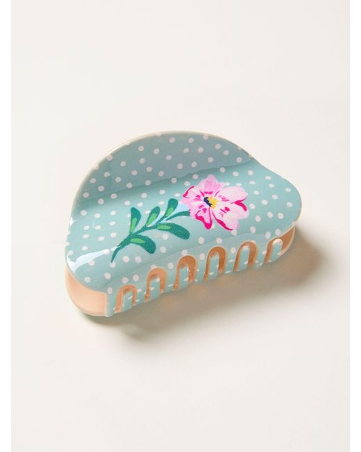 FatFace Blue Fatface Polka Dot Flower Claw Clip