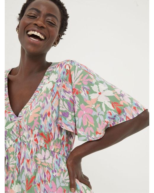 FatFace Green Fatface Grace Expressive Floral Midi Dress