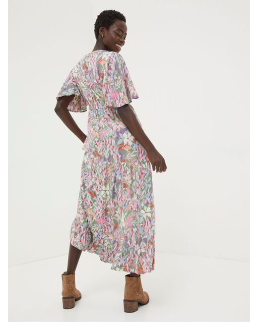 FatFace Green Fatface Grace Expressive Floral Midi Dress
