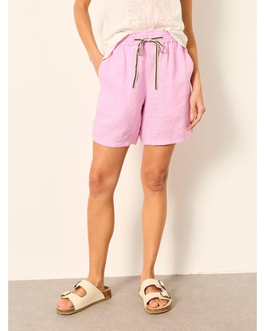 FatFace Pink Fatface Cassie 100% Linen Shorts
