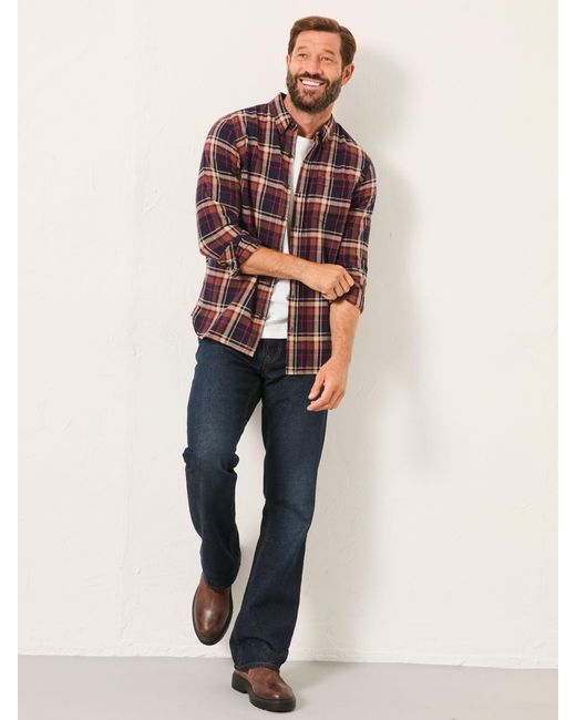 FatFace Blue Fatface Alford Long Sleeve Check Shirt for men