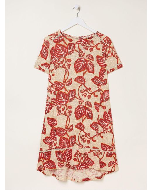 FatFace White Fatface Simone Vine Jersey Dress