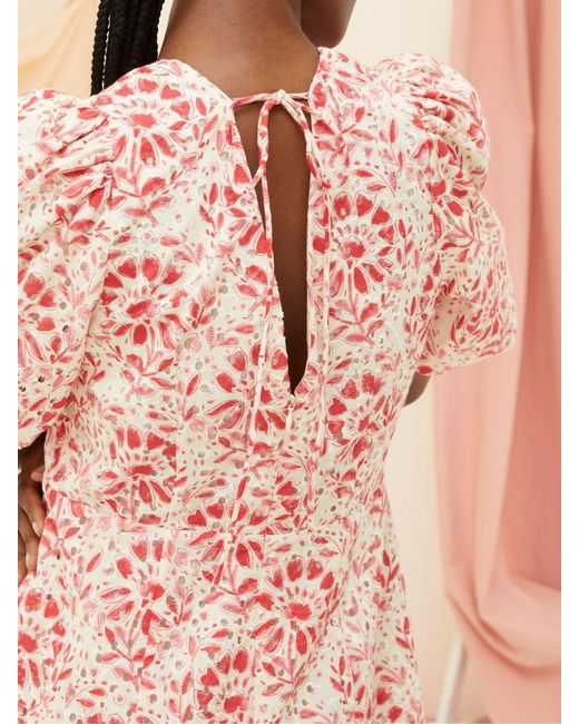FatFace Natural Fatface Tulip Floral Tile Dress