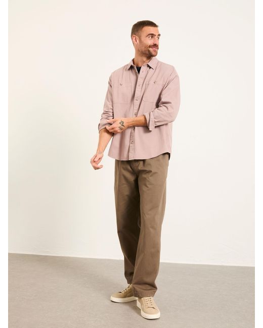 FatFace Natural Fatface Long Sleeve Relaxed Fit Utility Shirt for men