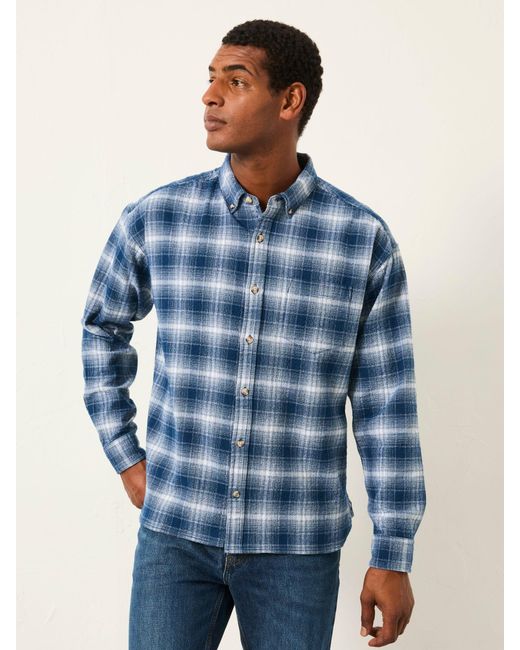 FatFace Blue Fatface Morley Long Sleeve Relaxed Fit Check Shirt for men