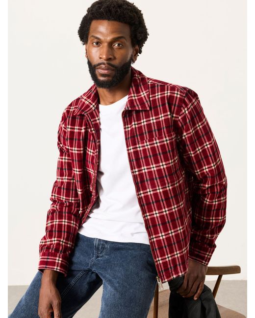 FatFace Red Fatface Letwell Cord Overshirt for men