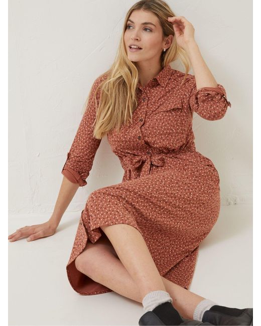 FatFace Brown Fatface Seed Geo Sarah Jersey Dress