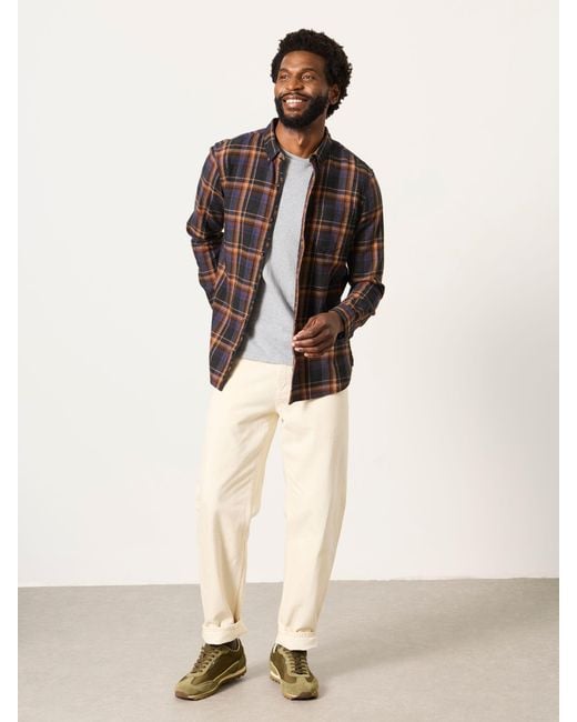 FatFace Natural Fatface Selson Long Sleeve Check Shirt for men