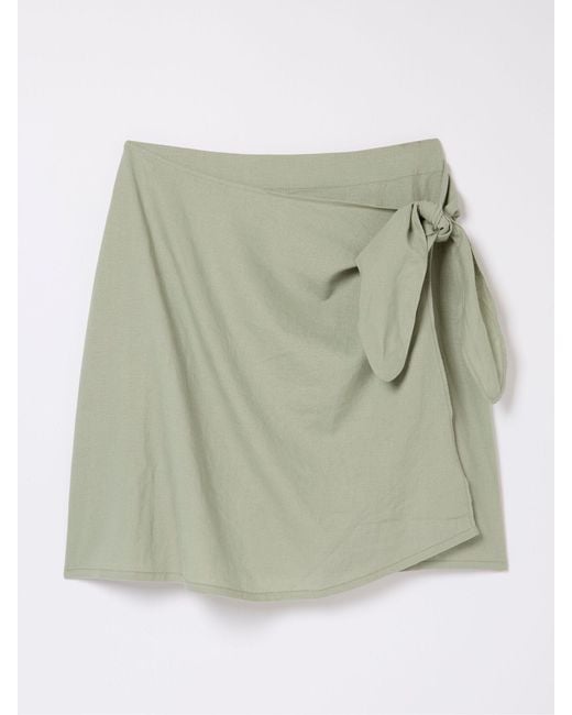 FatFace Green Fatface Mia Linen Blend Skirt
