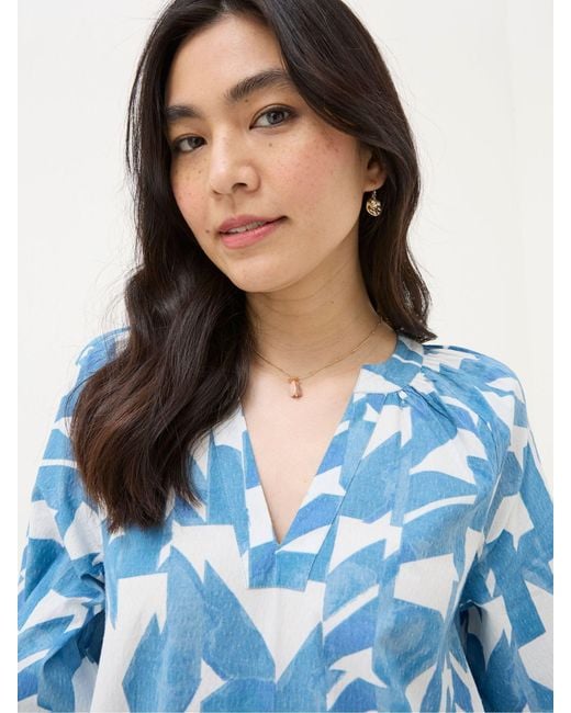 FatFace Blue Fatface Amy Med Geo Dress