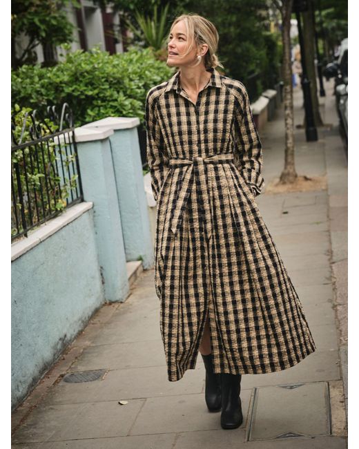 FatFace Black Fatface Ally Petite Check Shirt Dress