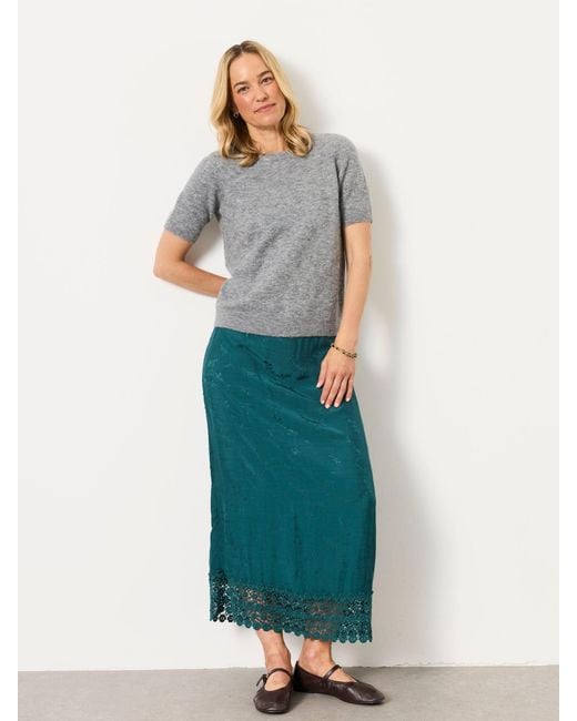 FatFace Green Fatface Sophie Regular Jacquard Midaxi Skirt