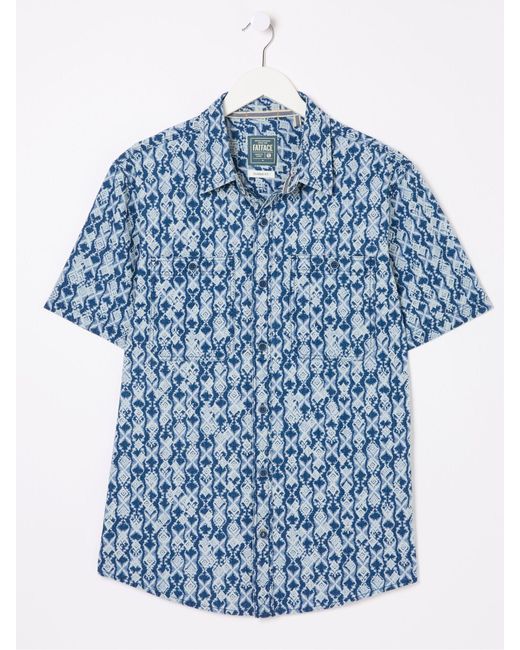 FatFace Blue Fatface Ikat Print Shirt for men