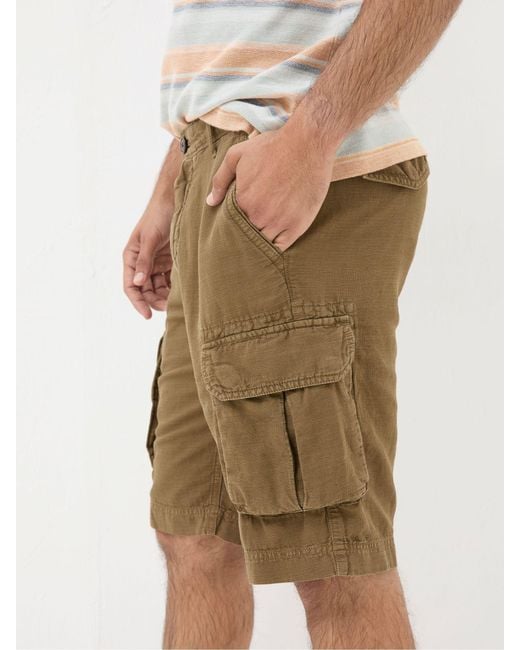 FatFace Natural Fatface Cotton Linen Cargo Shorts for men