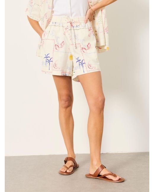 FatFace Natural Fatface Cassie 100% Linen Shorts