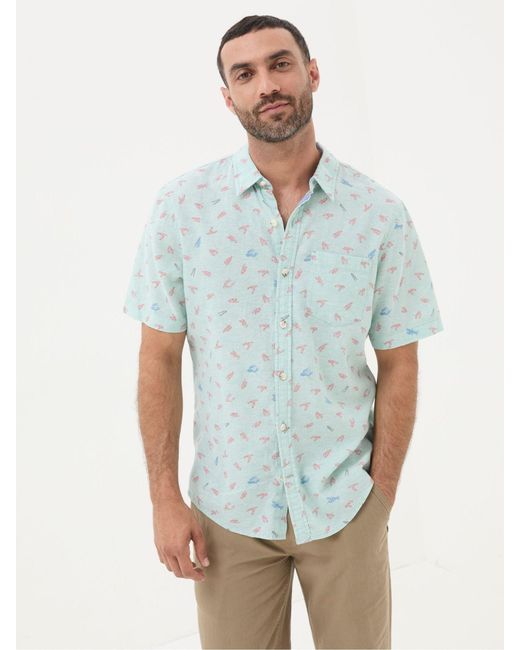 FatFace Blue Fatface Cracking Lobster Print Shirt for men