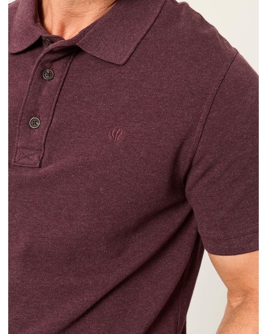 FatFace Purple Fatface Short Sleeve Pique Polo Shirt for men