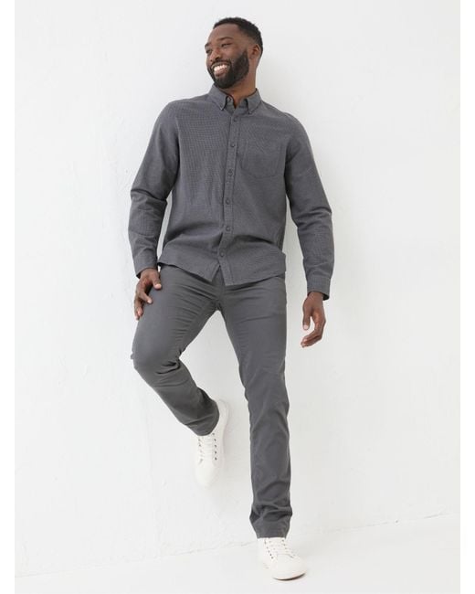 FatFace Gray Fatface Tadlow Puppytooth Shirt for men