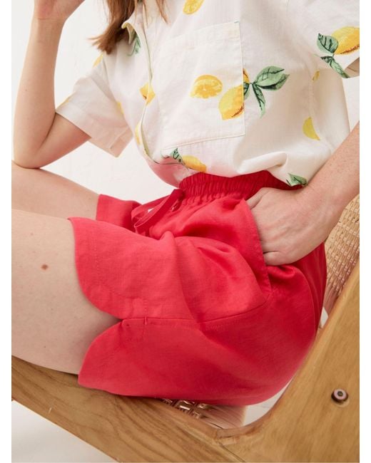 FatFace Red Fatface Tenby Linen Shorts