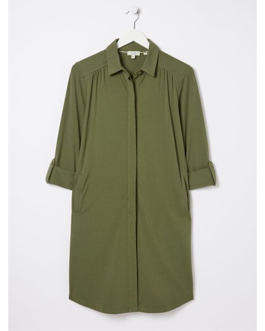FatFace Green Fatface Jersey Shirt Tunic Dress