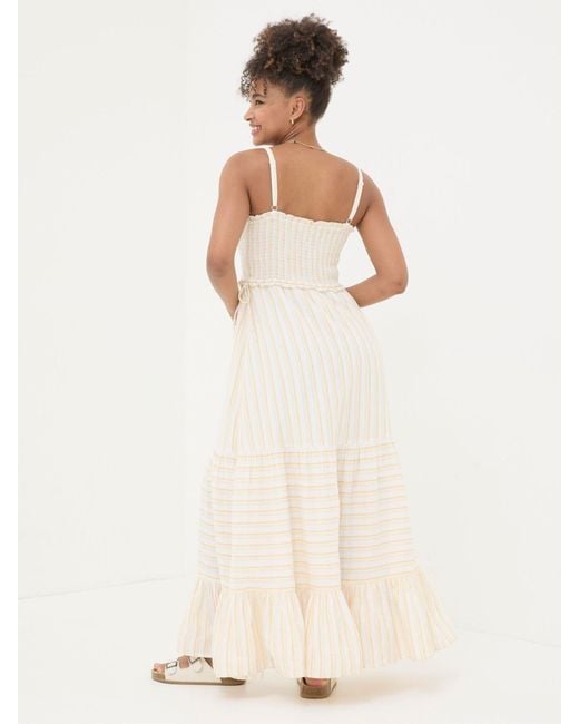 FatFace Natural Fatface Med Moments Stripe Beach Dress