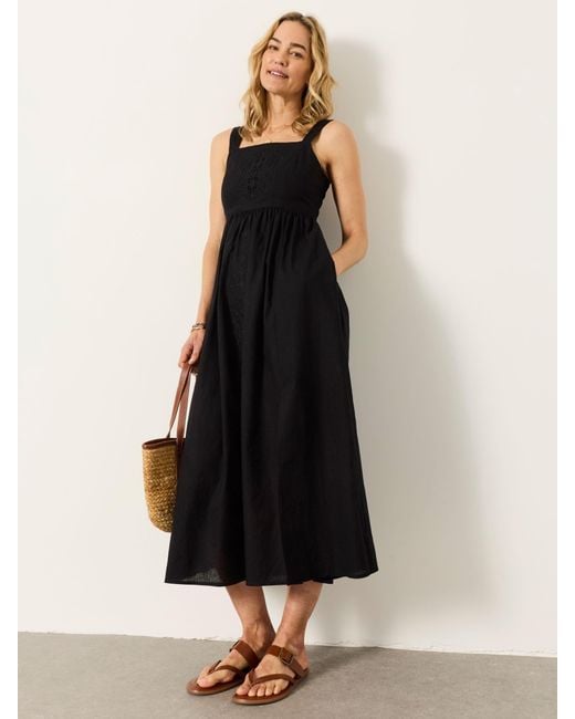 FatFace Black Fatface Regular Gili Embroidered Midi Dress