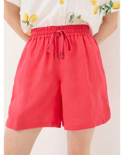 FatFace Red Fatface Tenby Linen Shorts