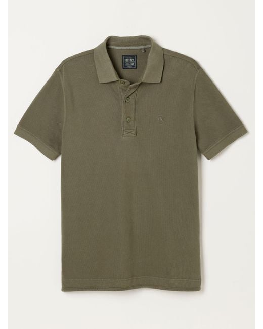 FatFace Green Fatface Short Sleeve Pique Polo Shirt for men