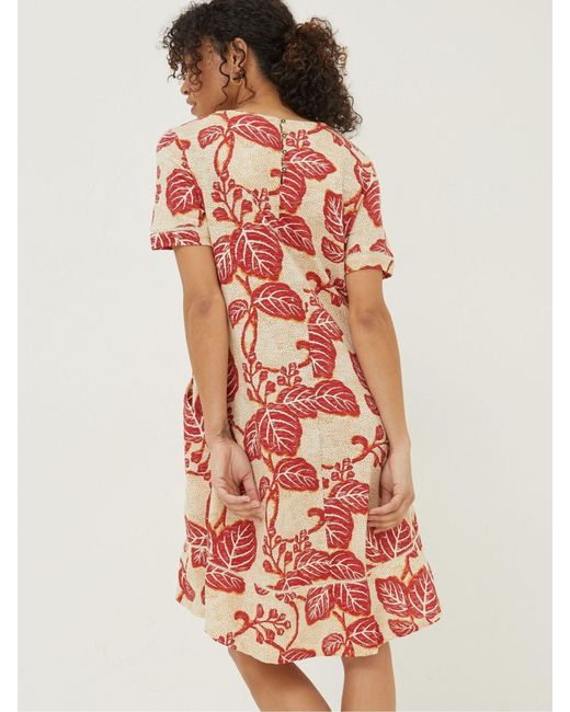 FatFace White Fatface Simone Vine Jersey Dress