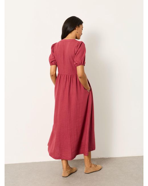 FatFace Red Fatface Remi Regular Linen Dress