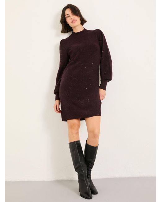 FatFace Natural Fatface Regular Sparkle Knit Mini Dress