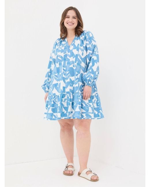 FatFace Blue Fatface Amy Med Geo Dress