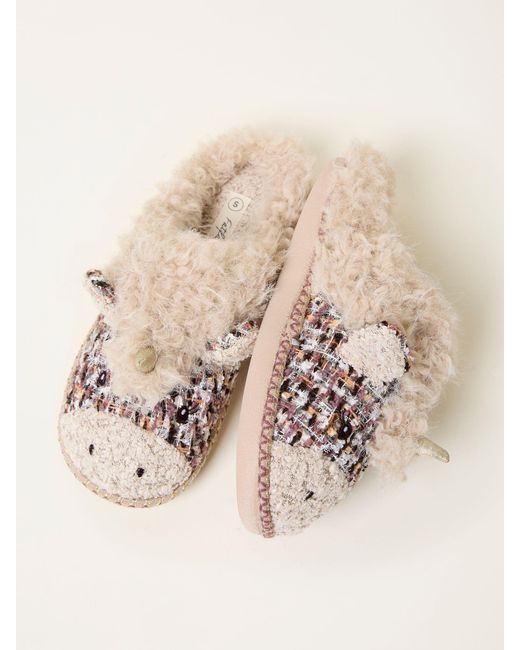 FatFace Natural Fatface Una Unicorn Novelty Slipper