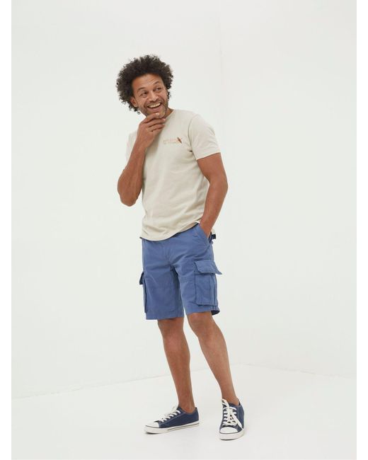 FatFace Blue Fatface Bude Lightweight Cargo Shorts for men