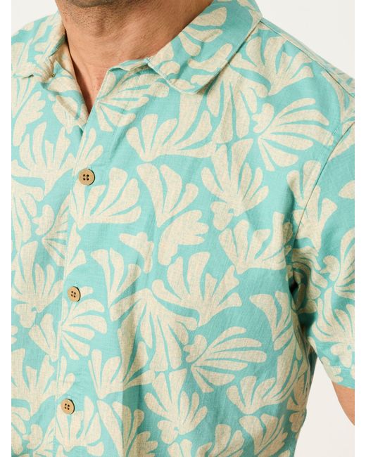 FatFace Green Fatface Short Sleeve Coral Print Shirt for men