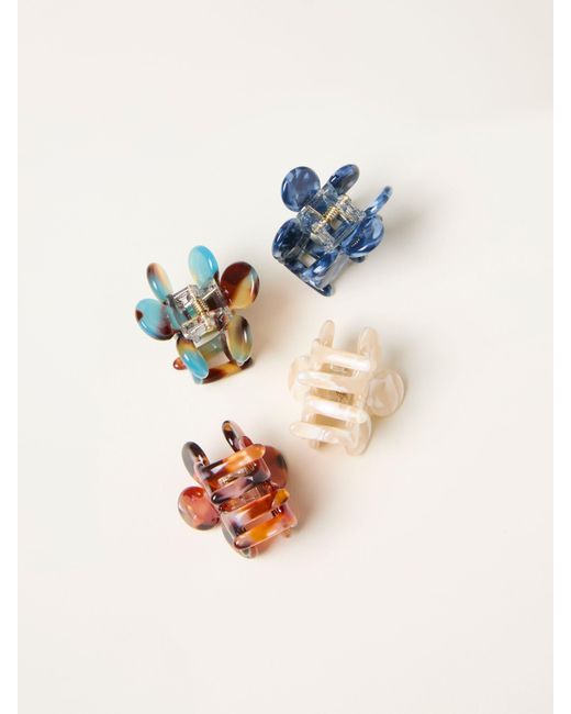 FatFace Blue Fatface 4 Pack Mini Flower Clips