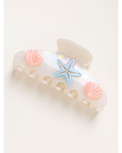 FatFace White Fatface Starfish Shell Claw Clip