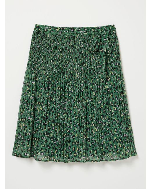 FatFace Green Fatface Kayleigh Floral Marks Pleated Skirt
