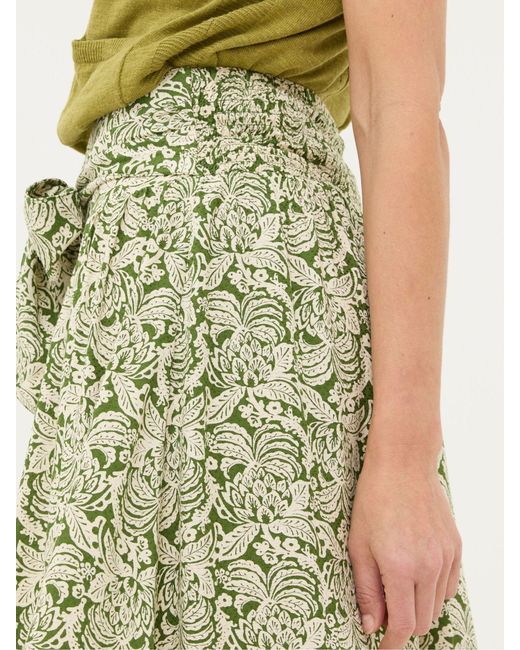 FatFace Green Fatface Sascha Damask Floral Midi Skirt
