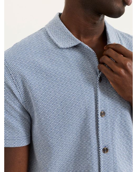 FatFace Blue Fatface Geo Pattern Shirt for men