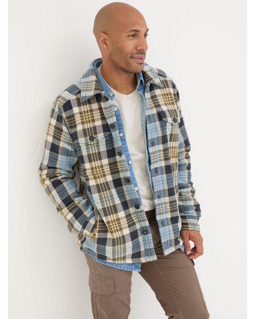 FatFace Blue Fatface Ryton Check Overshirt for men