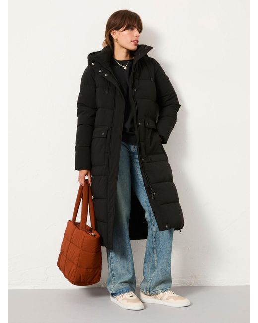 FatFace Black Fatface Harley Longline Puffer Coat