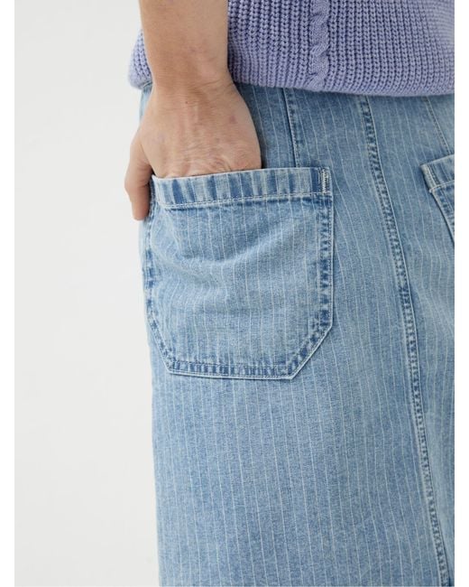 FatFace Blue Fatface Athena Stripe Denim Skirt