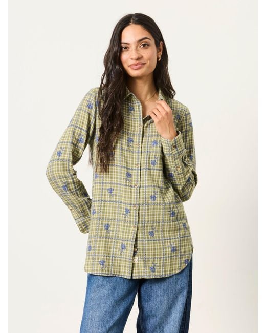 FatFace Green Fatface Olivia Petite Embroidered Shirt