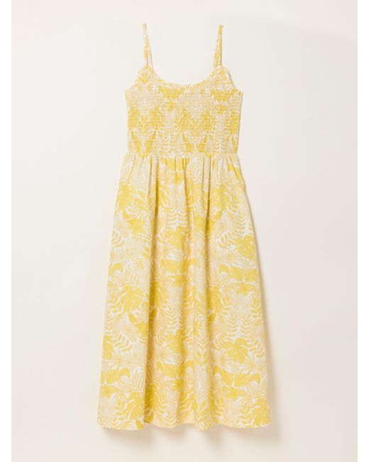 FatFace Yellow Fatface Emmy Petite Midi Dress