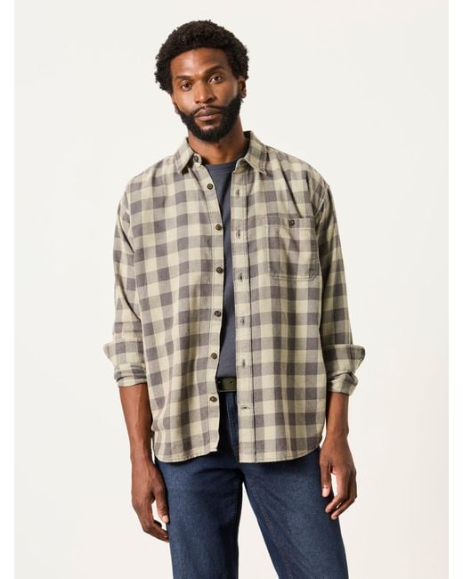 FatFace Natural Fatface Thursby Long Sleeve Relaxed Fit Check Shirt for men