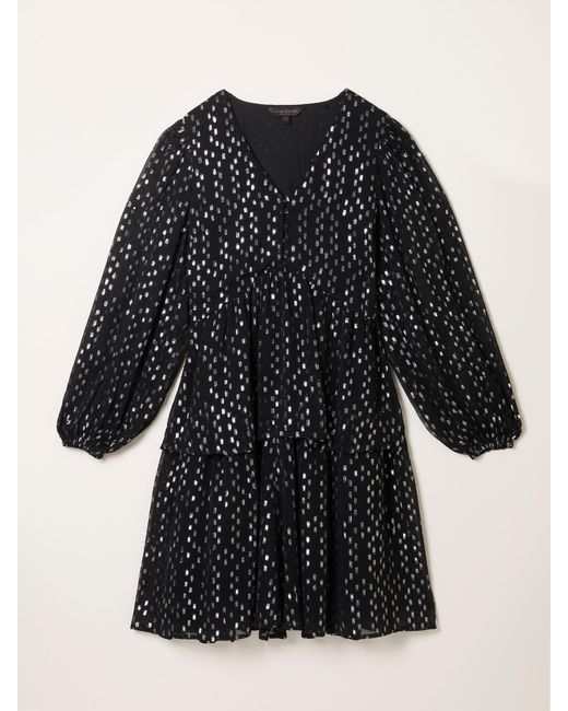 FatFace Black Fatface Lenny Regular Metallic Mini Dress